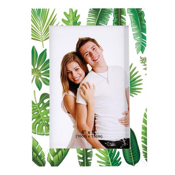 

green leaf pattern wooden po frame table home diy decoration high-quality 5-10inch modern picture gift present for couple frames