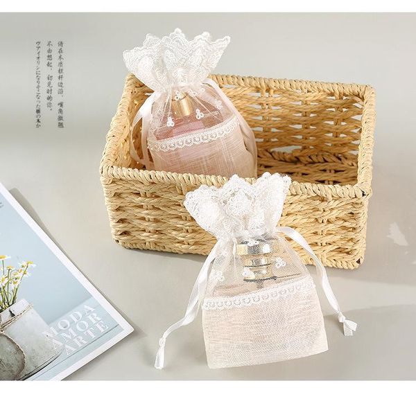 

gift wrap white lace bag wedding party decoration embroidered high grade box