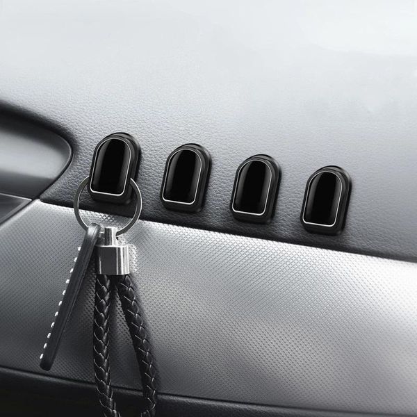 

4pcs Car Hooks Organizer Storage Self Adhesive Holder For Usb Cable Headphone Keychain Trunk Bag Invisible Hanger Fastener Clip & Rails