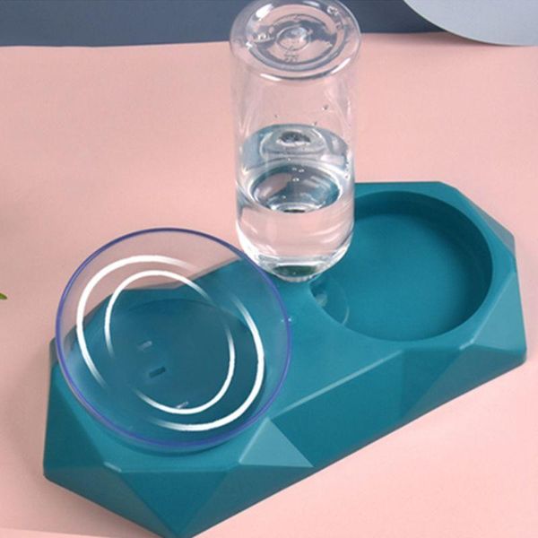 

double dog cat bowl pet automatic water dispenser set feeder w0yc bowls & feeders