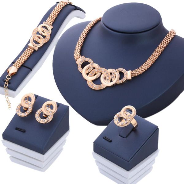 

earrings & necklace fashion women bracelet ring set bridal wedding jewelry gifts j55, Silver