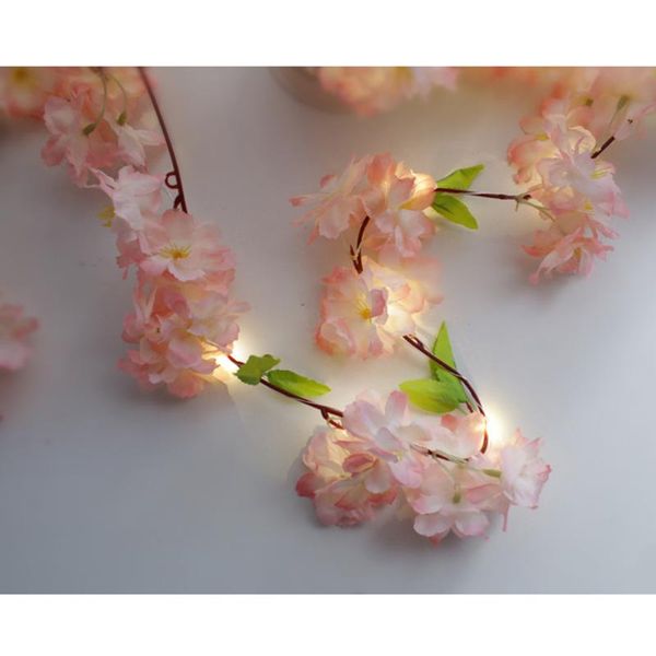 

party decoration decor string lights 2 x battery 2.2m white flower pink