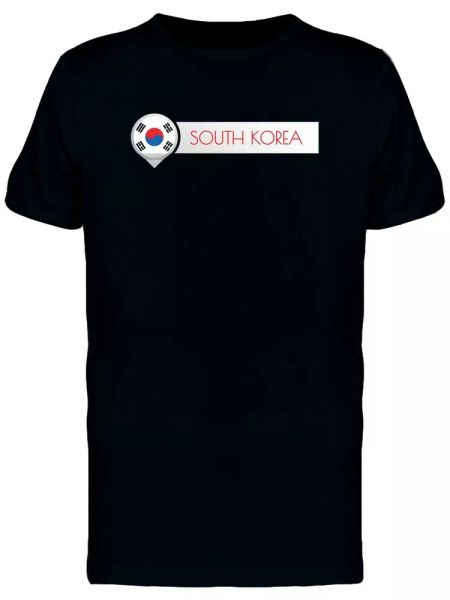 

cool map point south korea flag men's tee -image by shutterstock, White;black