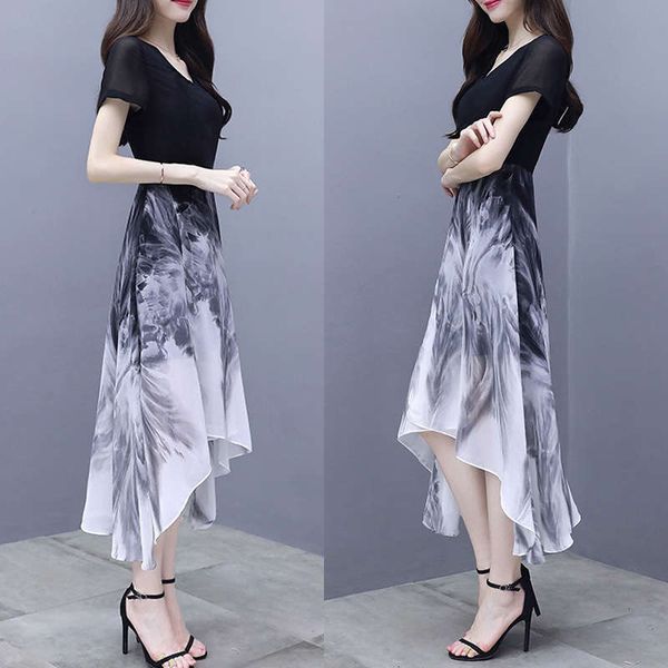 

dresses black chiffon casual dress summer french small platycodon skirt fairy super xiansen series sweet knee, Black;gray