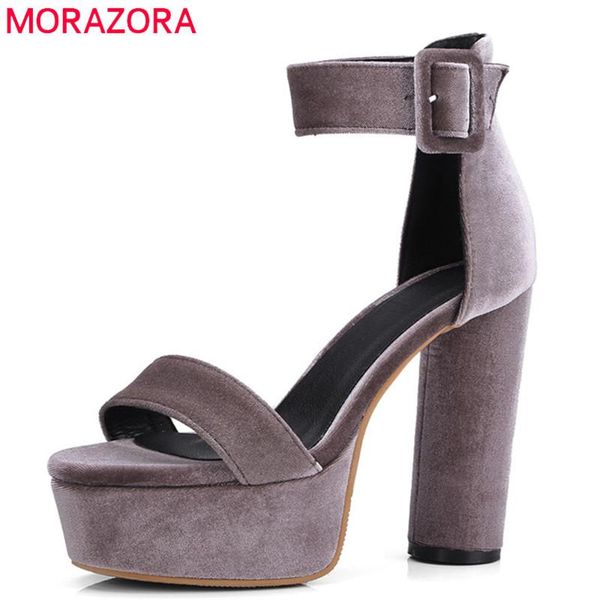 

velvet high heels platform shoes women sandals buckle summer gladiator party wedding woman, Black