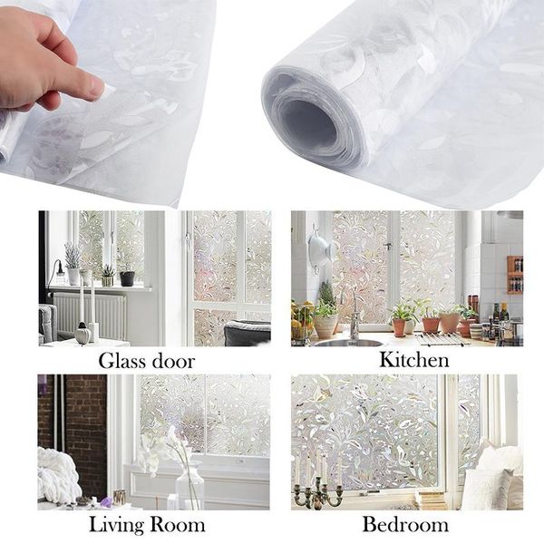 

window stickers stained glass film static frosted sticker 100x45cm home privacy self adhesiv bathroom decor stick