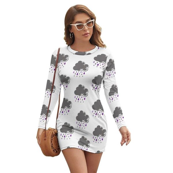 

casual dresses rain dress long sleeve holiday fashion bodycon girl polyester patterns one-piece, Black;gray