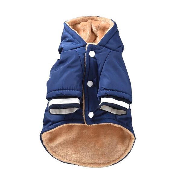 Abbigliamento per cani Pet Cappotto invernale in cotone per cani Cucciolo antivento Costume ispessimento caldo Accessori con toppe colorate con fodera in cashmere