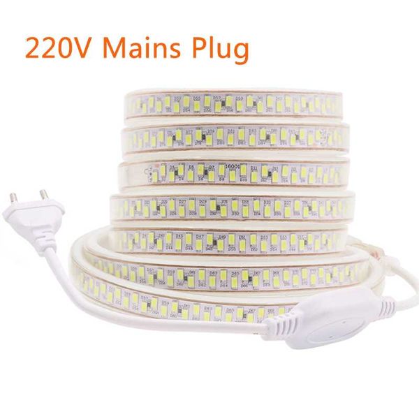 

strips led strip 220v 240v 5630 smd waterproof tape lights rope 180led/m flexible stripe 1m-100m ribbon diode with eu plug fita