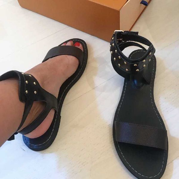 

sandals selling summer classic luxury design ladies fashion roman pu women casual flat slippers gladiator shoes, Black