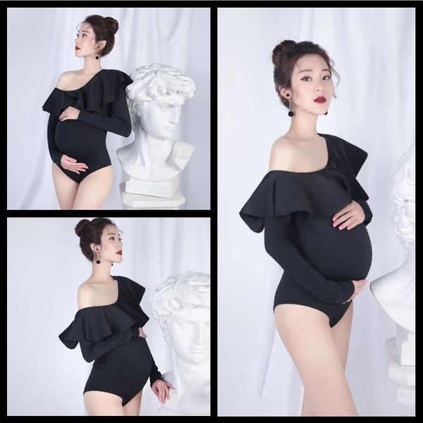 

black maternity rompers for pregnancy pography props pregnant women po shoot dress clothes dresses, White