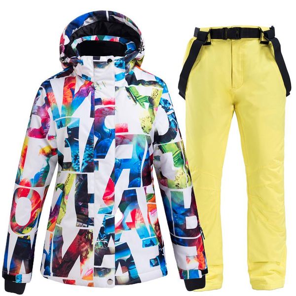 

skiing jackets ski suit for women windproof waterproof breathable warm snowboard pants winter jacket