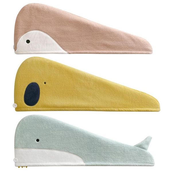 

shower caps 3pcs cartoon coral fleece quick-drying absorbent dry hair cap girls towel soft scarf