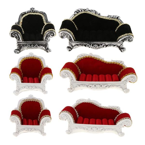 

jewelry pouches, bags velvet resin s/l ring sofa shape lounge display earring organizer holder, Pink;blue