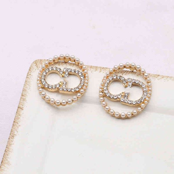 

small earrings women's french pearl inlaid simple personality earrings, Golden