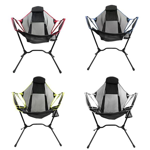 

outdoor collapsible rocking chair camping folding fishing with pillow for outdoors travel bear up to 150kg accessories