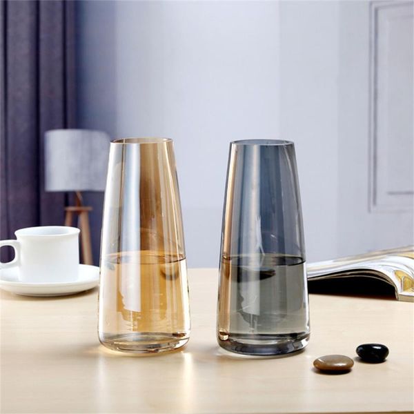 

vases tall clear vase brown amber glass gray for home office decor colored