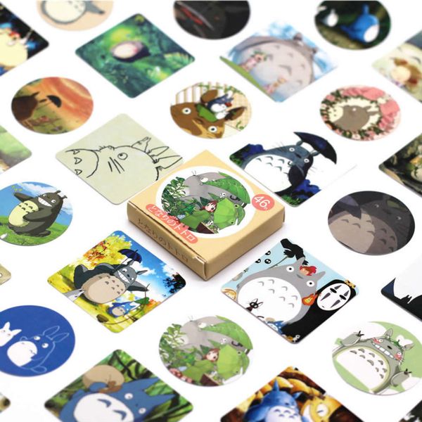 

6Pieces/Lot 45pcs/Box Hayao Miyazaki Totoro Stickers Pack Posted it Kawaii Planner Scrapbooking Sticky Stationery Escolar School Supplies