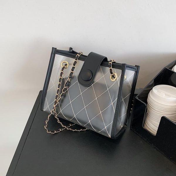 

evening bags summer transparent bag women handbag fashion clear beach large shoulder female casual 2021