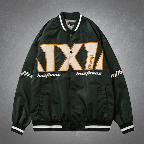 

men's jackets streetwear hip hop baseball jacket men harajuku letter embroidery oversize loose casual bomber couples 2021 autumn coats, Black;brown