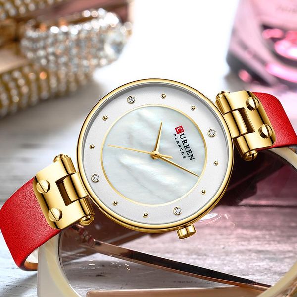 

wristwatches curren women watch watches quartz waterproof women's wristwatch ladies girls fashion clock relogios feminino, Slivery;brown
