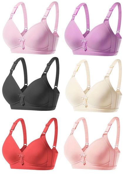 

bras super push up deep v bra women lingerie 3/4 cup bralette lace wireless underwear for big breast 34-46 bcd bh c07, Red;black