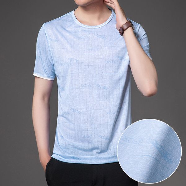 

half 2021 summer fashion men's round neck short sleeve t-shirt, White;black