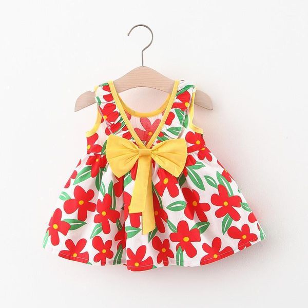

girl's dresses fashion flowers baby 2021 princess 0-3years girls dress clothing summer clothes low price, Red;yellow