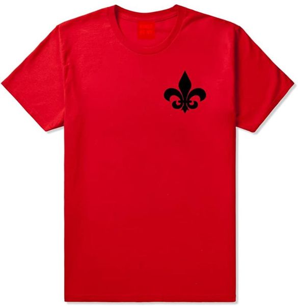 

men's t-shirts fleur de lis chest mens t-shirt, White;black