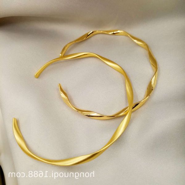 

hand catenary simple double-sided half ring twisted brass bracelet in japan and south korea, Golden;silver