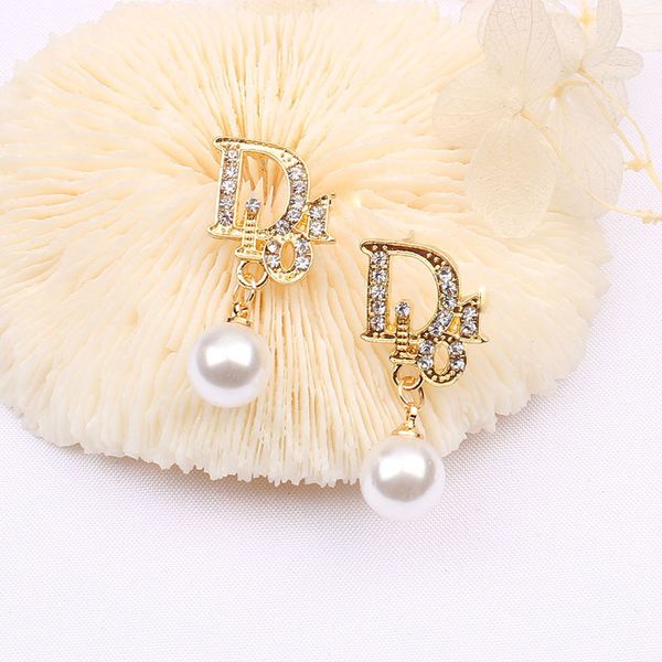 

star net red pearl earrings with diamond small fragrance sweet temperament simple female earrings accessories black friday, Golden