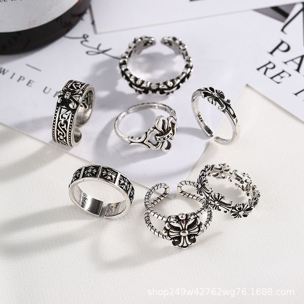 

ring croquet cross tomb eternal crown tide men and women, Silver