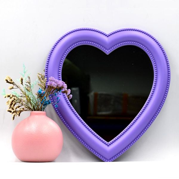 

mirrors deskheart-shaped makeup mirror wall-mounted dual-use girl room decoration