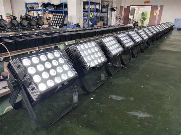 20 Parça Açık Yüksek Bina Duvar Yıkama 20 * 10 W 4in1 RGBW Kare LED Şehir Renk Işık DMX 512 Düz LED Par Işık