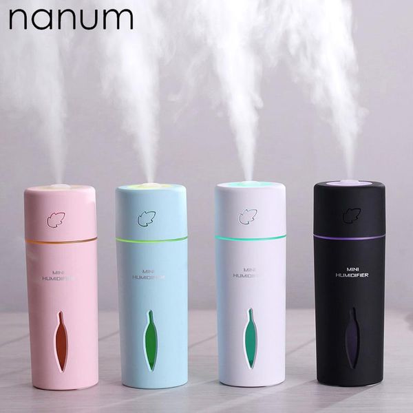 

car air freshener leaf humidifier mini ultrasonic led night light aroma essential oil diffuser usb fogger