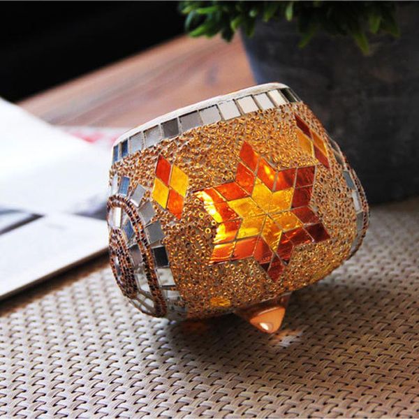 

candle holders mosaic gyro glass holder spin candlestick romantic wedding bar party dinner tablehome decor