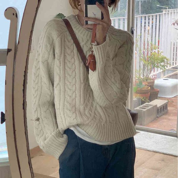 

sweaters elegant loose solid sweaters sweet pullovers o-neck gentle lazy autumn chic twist casual office lady knitted top, White;black