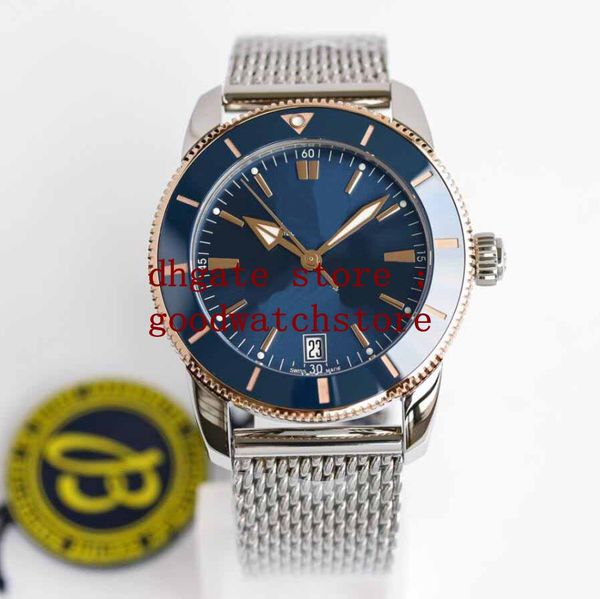 

luxury men's wristwatches gf eta cal.2824 mens automatic stainless steel 316f blue ceramic bezel movement men watches, Slivery;brown