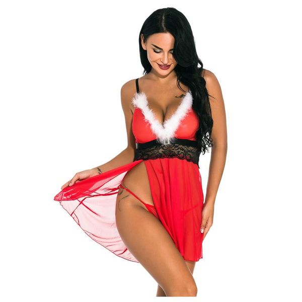 

bras sets lingerie porno dress women lace feathers erotic babydoll underwear costumes christmas red exotic lenceria sensual mujer, Red;black