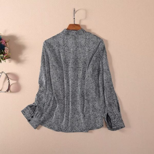 

jackets plus size shirt spring summer blouses women striped print tulle mesh patchwork long sleeve casual shirts xxl, Black;brown