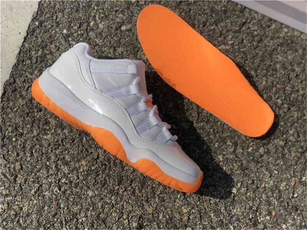 

c080520 2022 authentic 11 low wmns bright citrus men woman athletic shoes ah7860-139 11s white orange real carbon fiber sport sneakers with