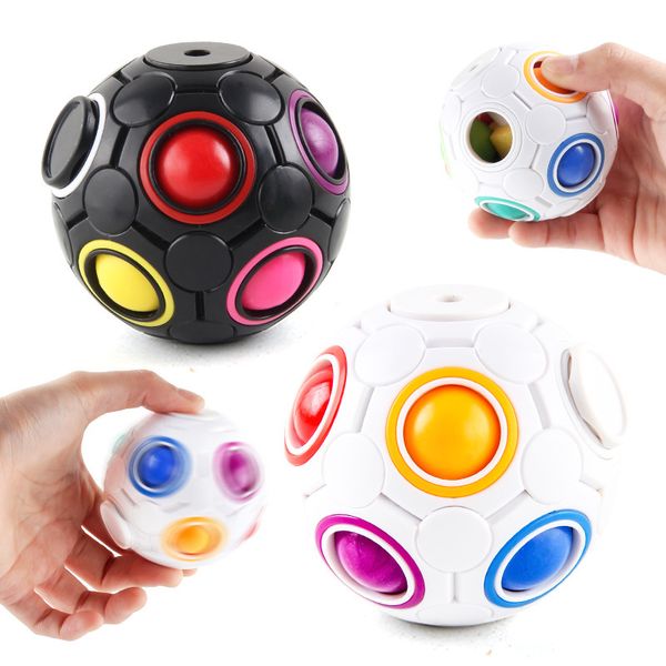 Party Favor Figet Spielzeug Anti-Stress Regenbogen Magic Ball Cube Fußball Puzzle Erwachsene Relivef Stress Pädagogische Färbung Lernen Kinder Spielzeug