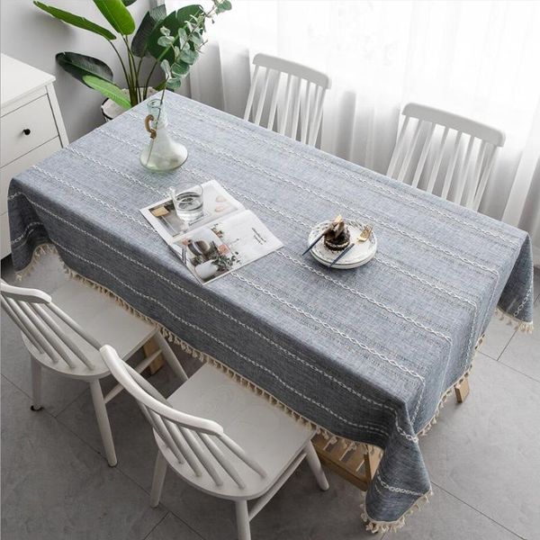 

nordic style christmas tablecloth striped embroidery flower cotton linen cloth art el home coffee table