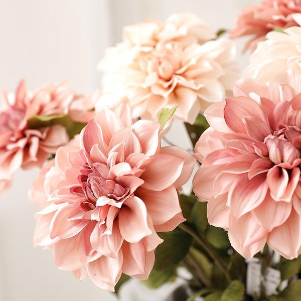 

if xi grade european style imitation flowers single bottle dahlia domestic ornaments da li ju wedding artificial flower decorative & wre
