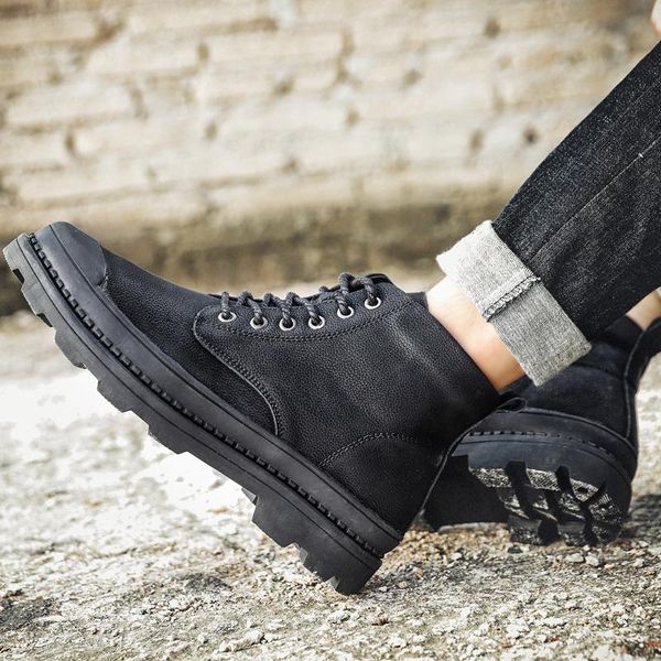 

boots sneakers fashion light casuales mens shoes leisure leather informales slip spring sports breathable sport zapatos shoe on, Black