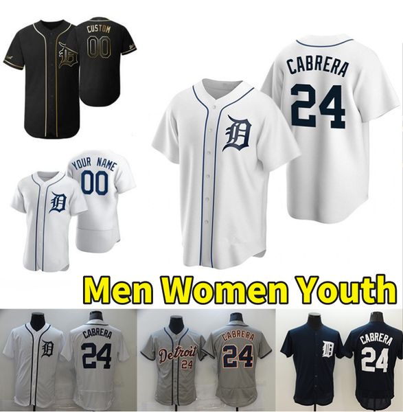 

28 javier baez custom detroit baseball jersey tigers 24 miguel cabrera 7 jonathan schoop 8 robbie grossman niko goodrum eric haase akil badd, Blue;black