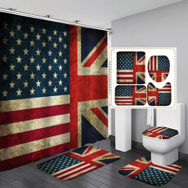 

curtain & drapes 3d flag pattern bath shower curtains 100%polyester fabric washable