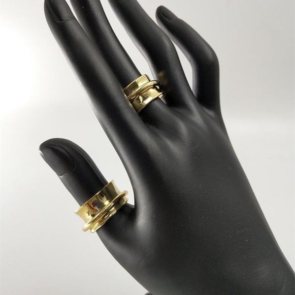 

70% off high-quality jewelry design brass gold-plated double-layer bare body with irregular ring rotation effect, Silver