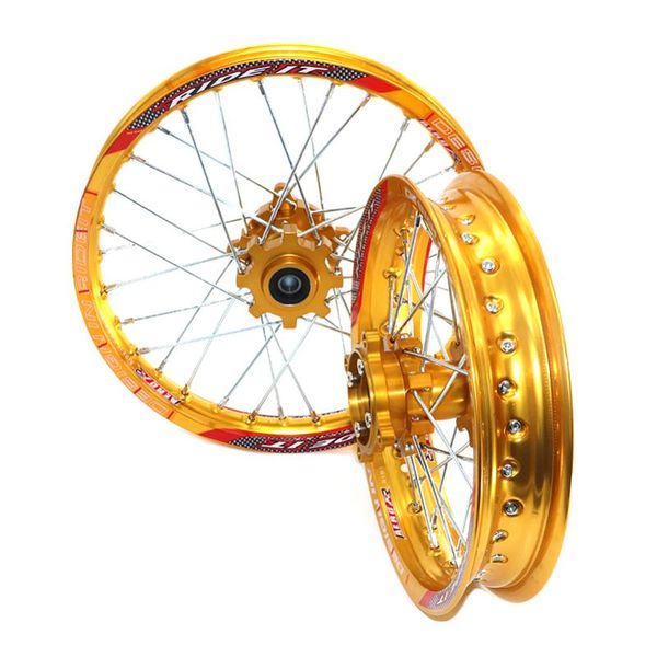 

motorcycle wheels & tires 1.40-14 inch front 1.85-12 rear rims wheel black hub fit for klx crf kayo bse dirt pit bike