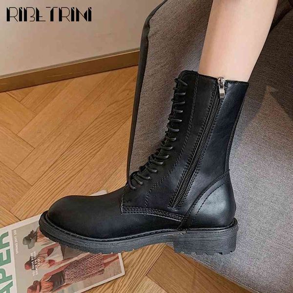 

boots brand chic design shoes lace platform skidproof sole zipper fashion winter boots women, Black